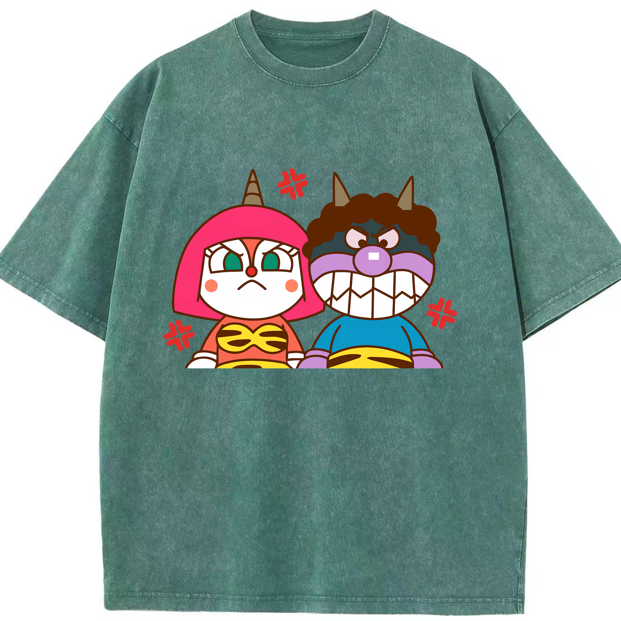 （画像用） アンパンマン Anpanman 綿100% ヴィンテージ風 半袖Tシャツ（フロントプリント）